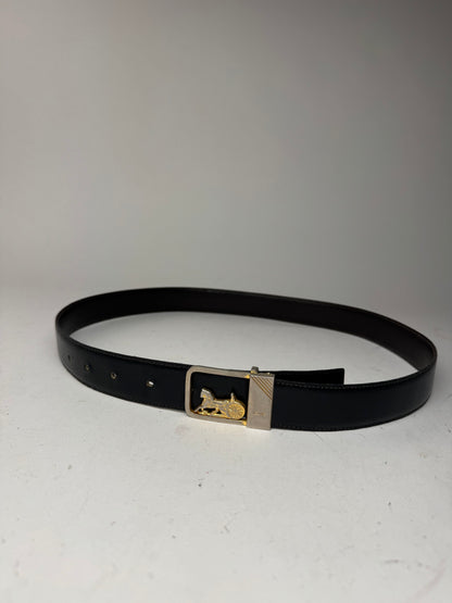 Vintage Celine Paris leather belt black