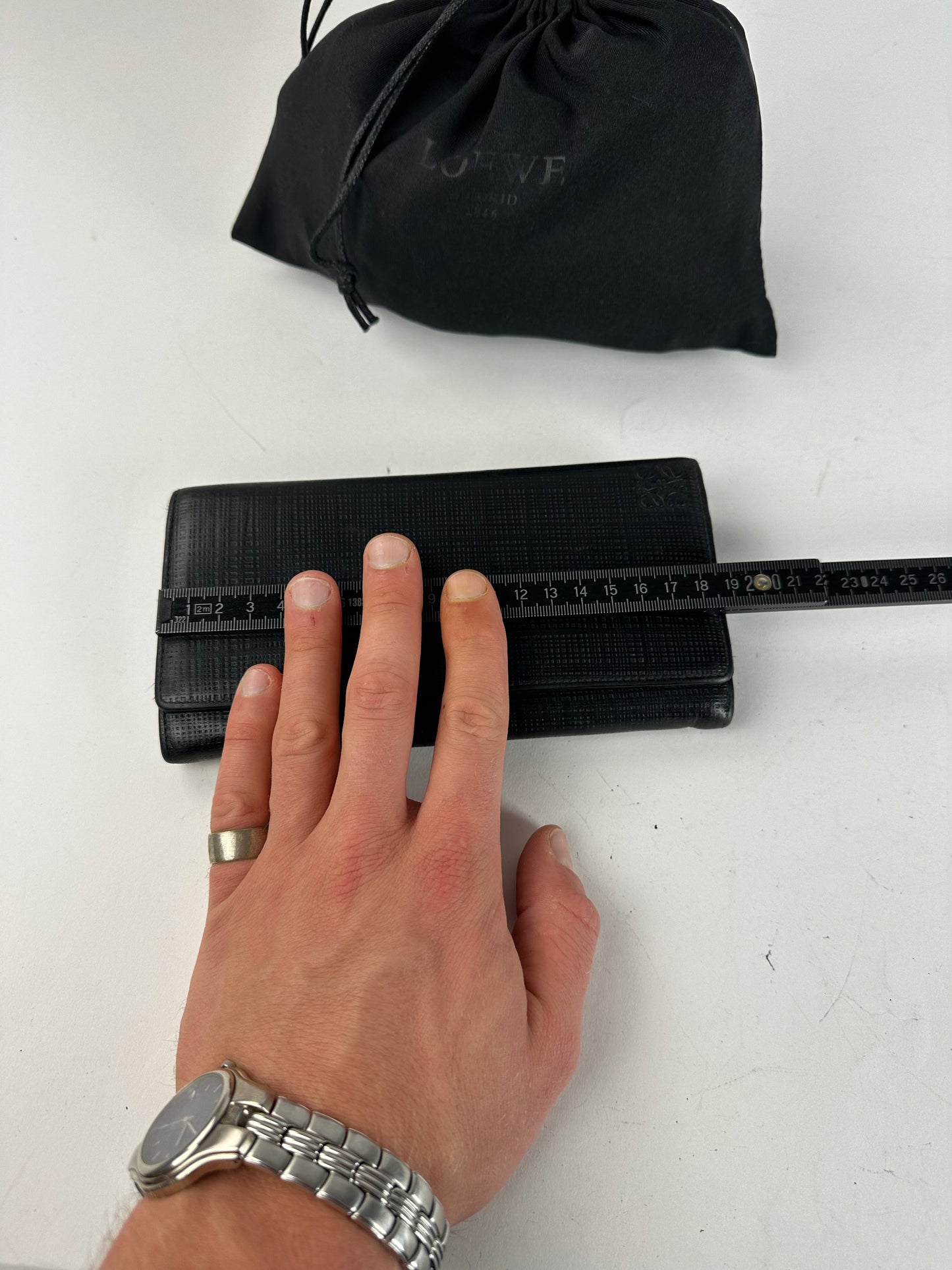 Vintage Loewe Madrid Leather Wallet Black