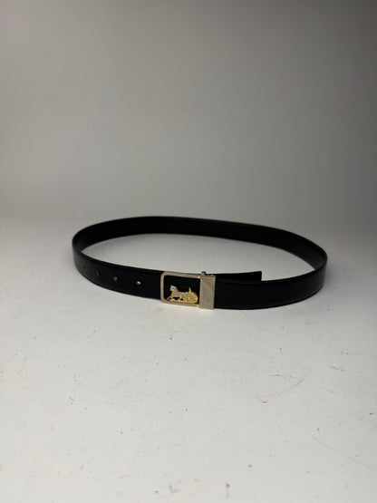 Vintage Celine Paris leather belt black