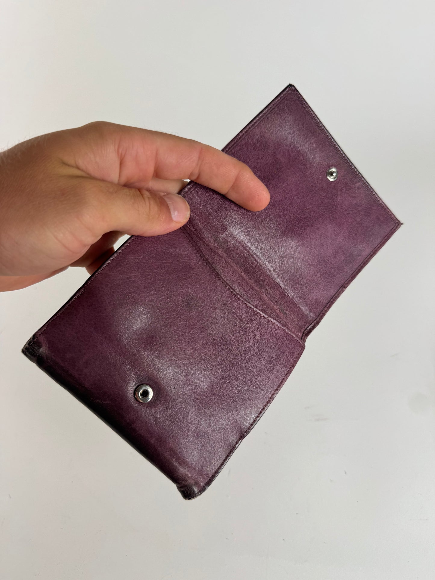 Vintage Balenciaga city leather wallet purple