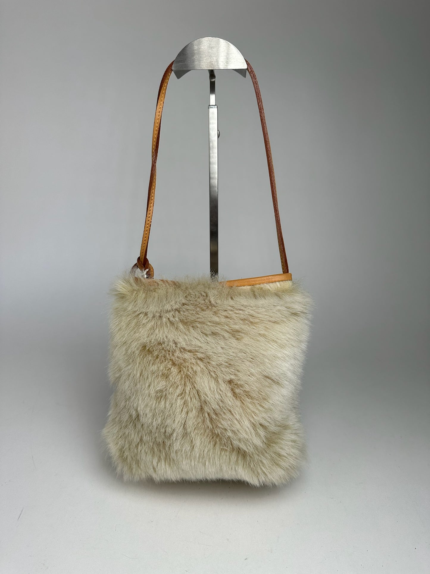 Vintage Courreges Fur Bag White