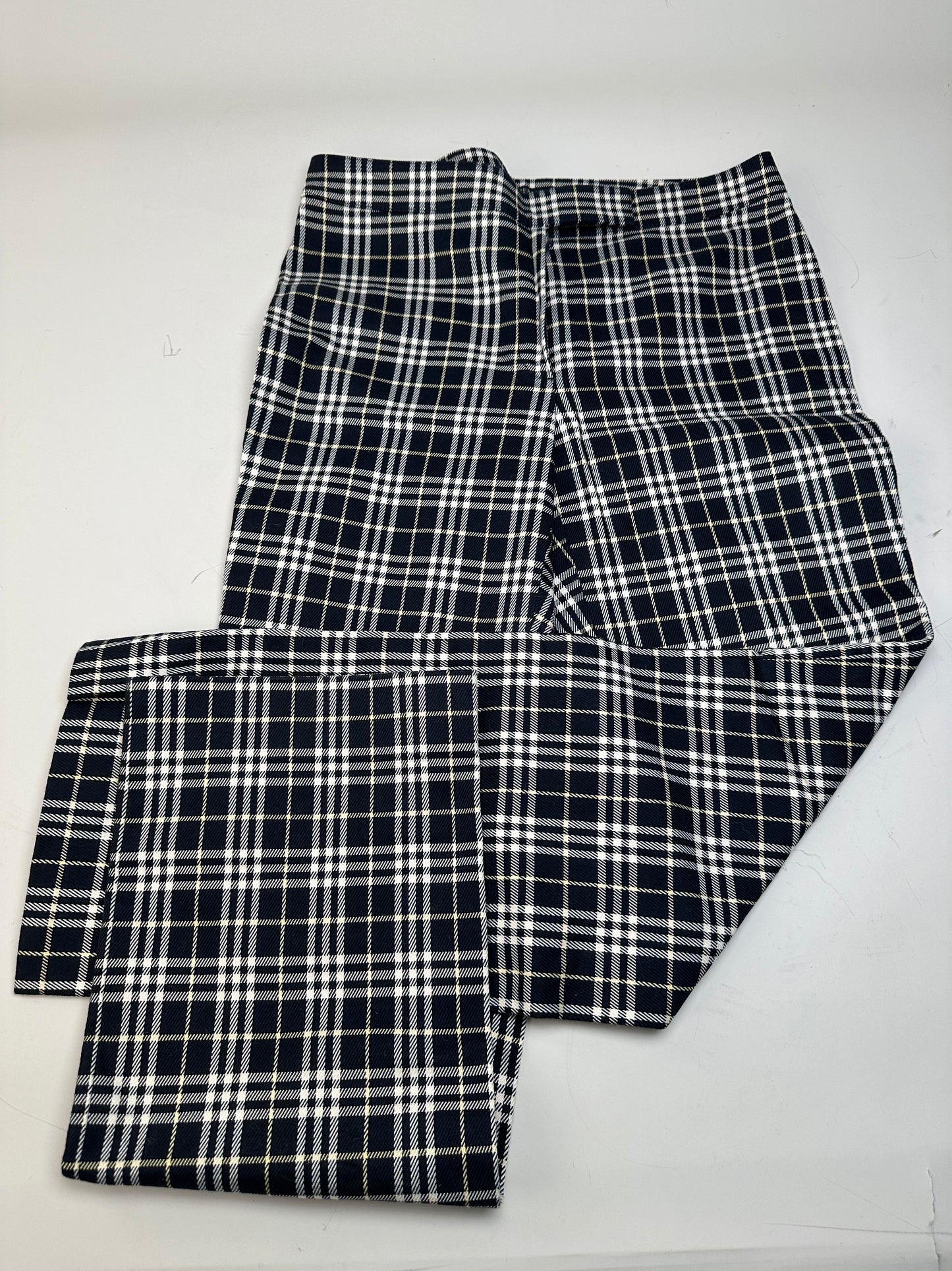 Vintage Burberry Check Trousers Navy Yellow S