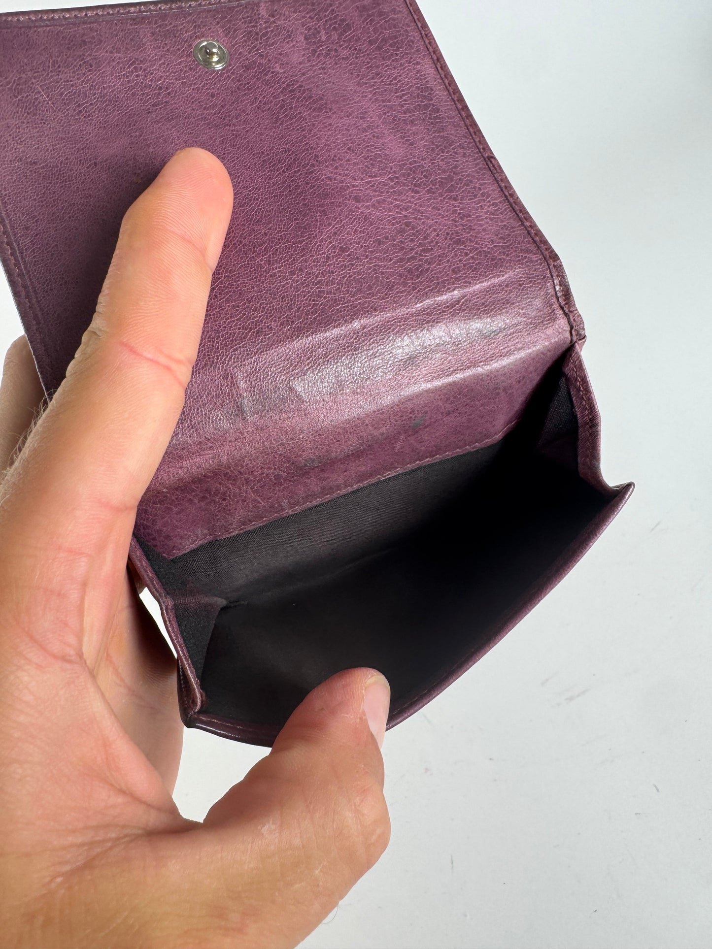 Vintage Balenciaga city leather wallet purple