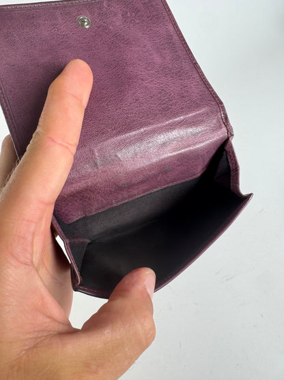 Vintage Balenciaga city leather wallet purple