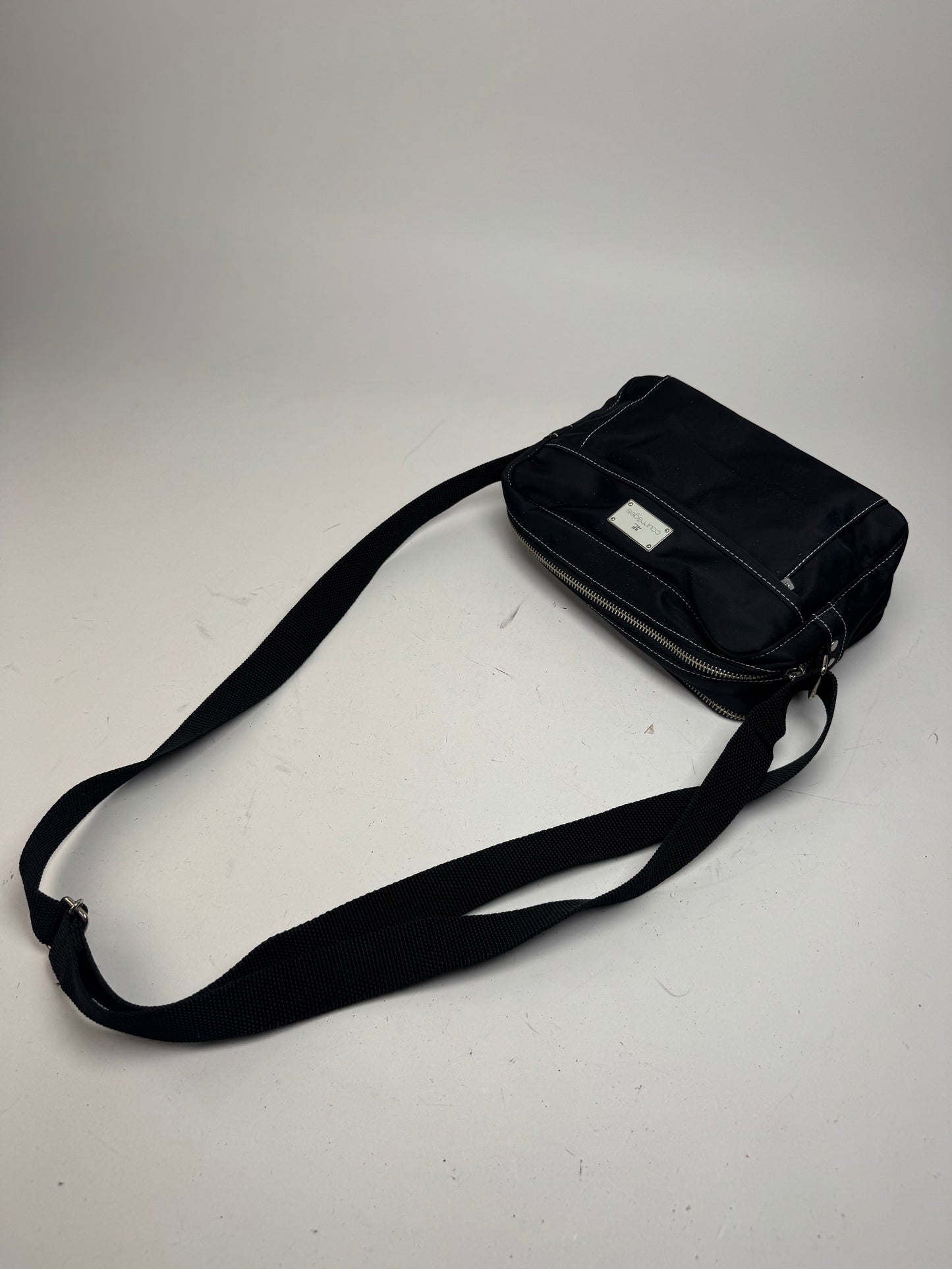 Vintage Courreges Polyester crossbody Bag black