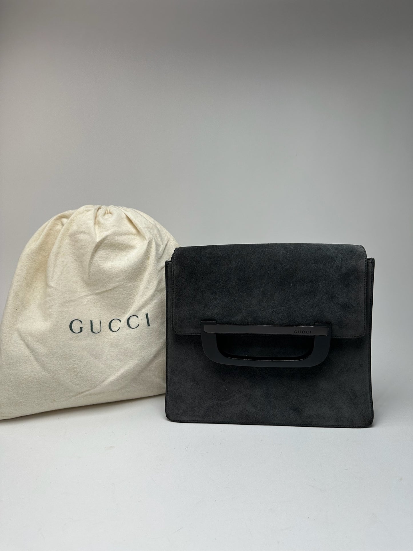 Sac vintage en cuir suédé Gucci gris
