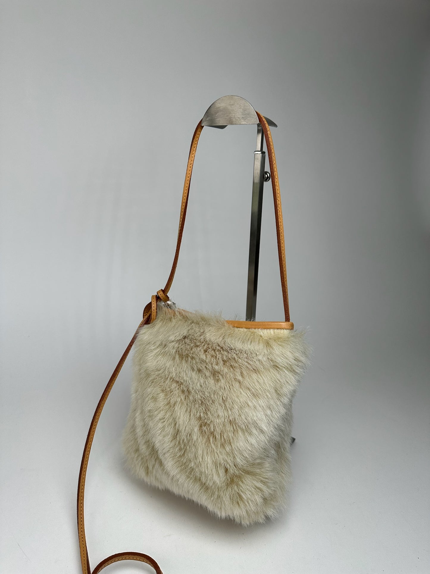 Vintage Courreges Fur Bag White