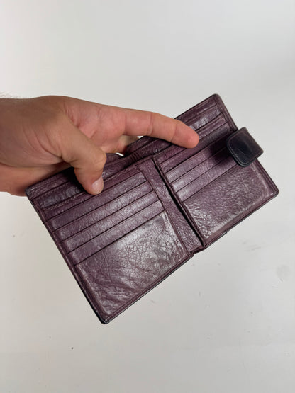 Vintage Balenciaga city leather wallet purple