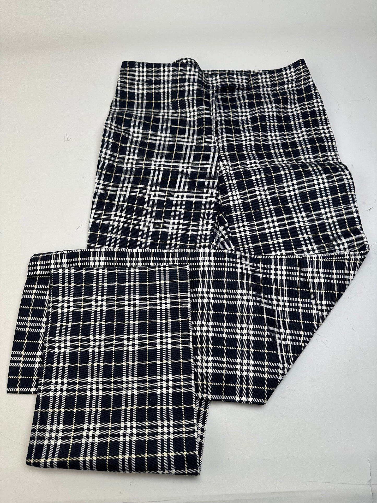 Vintage Burberry Check Trousers Navy Yellow S