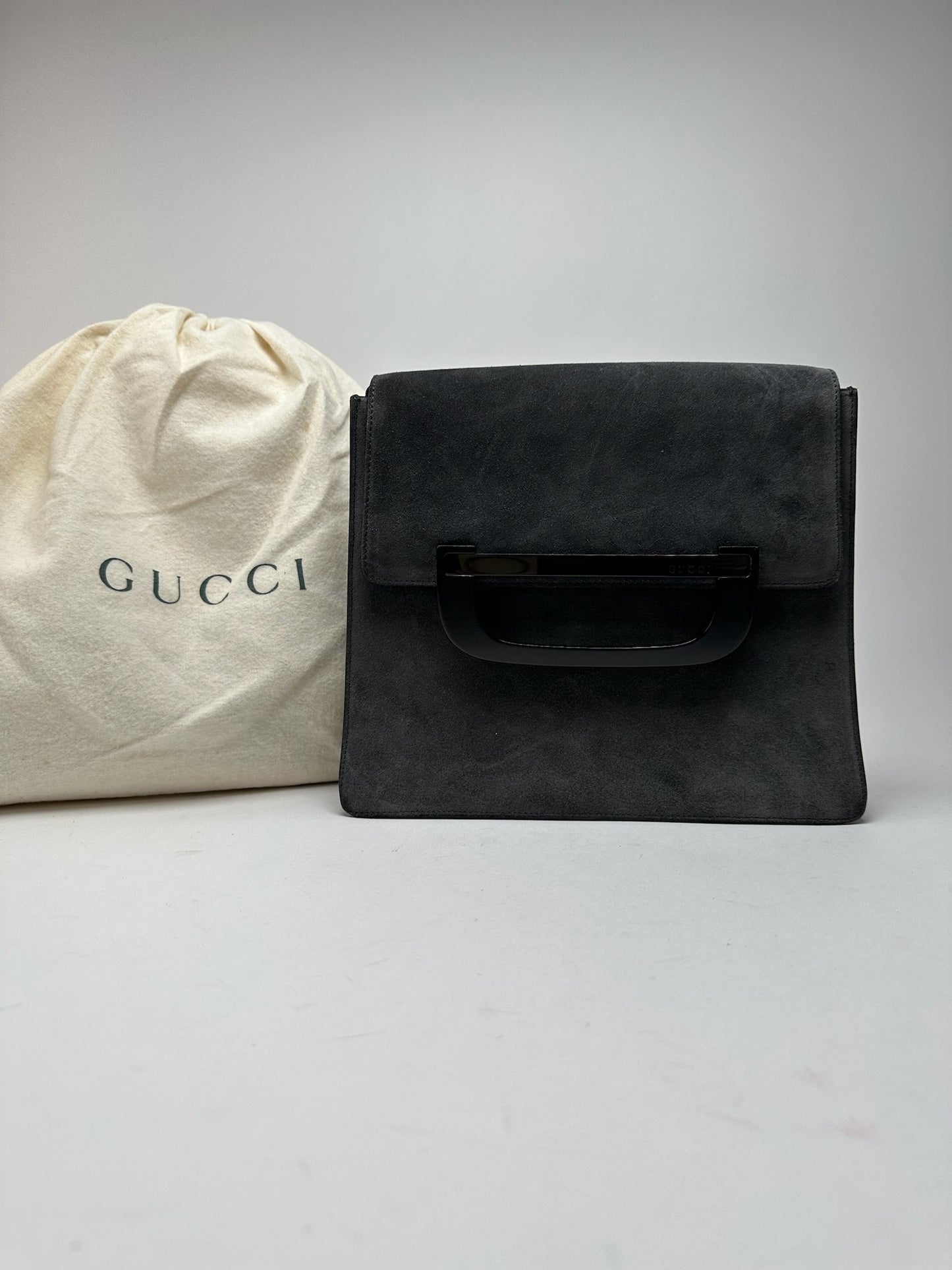 Sac vintage en cuir suédé Gucci gris