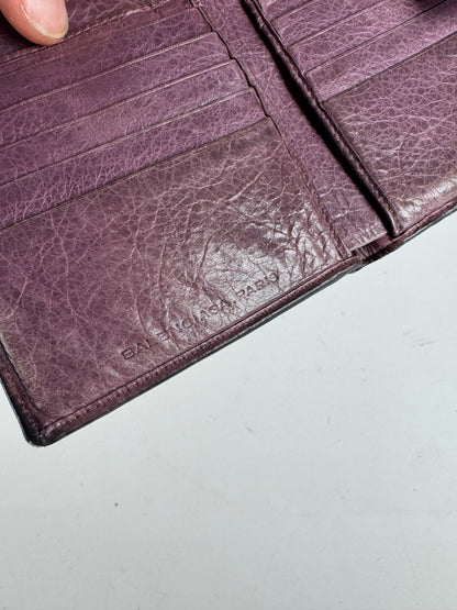 Vintage Balenciaga city leather wallet purple