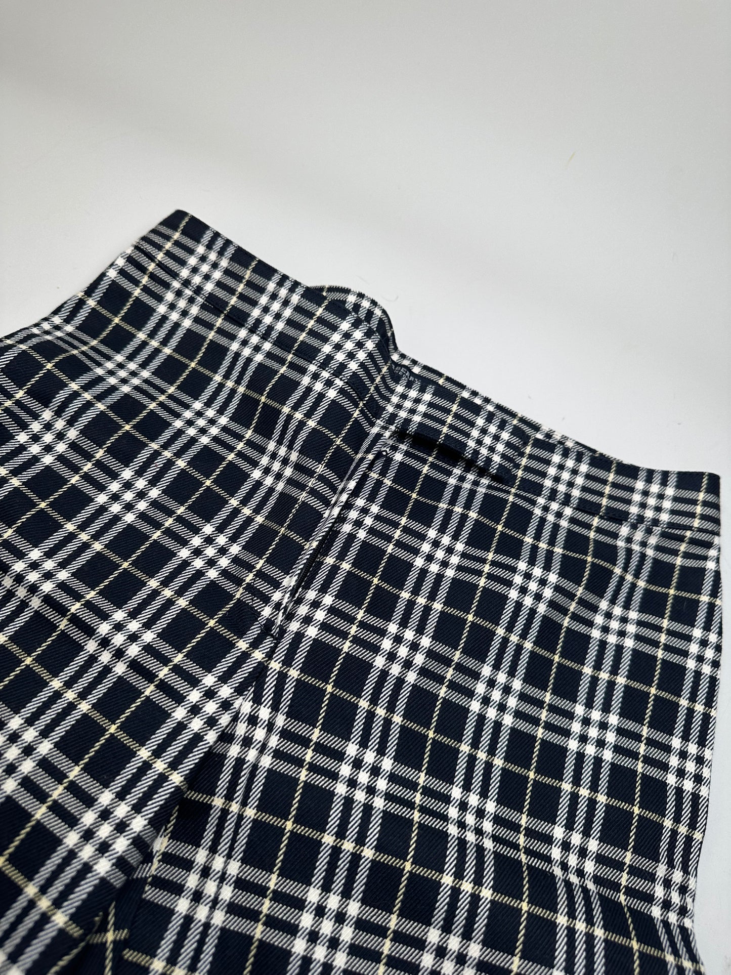 Vintage Burberry Check Trousers Navy Yellow S