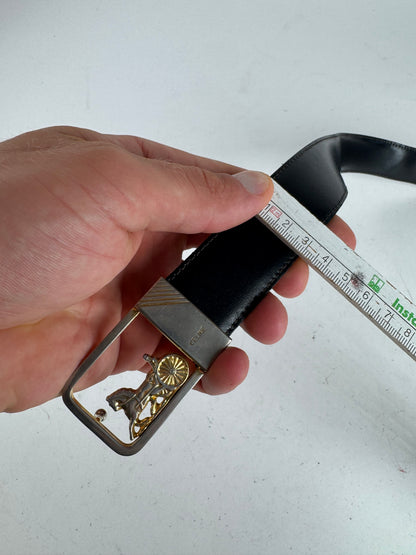 Vintage Celine Paris leather belt black
