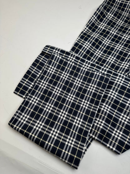 Vintage Burberry Check Trousers Navy Yellow S