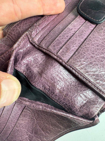 Vintage Balenciaga city leather wallet purple