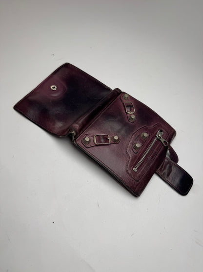 Vintage Balenciaga city leather wallet purple