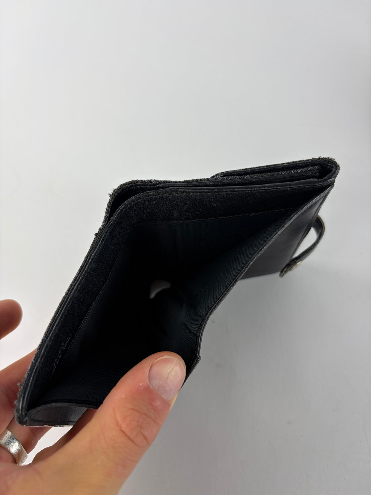 Vintage Loewe Anagram Canvas Bifold Wallet Late 1990s Black Grey