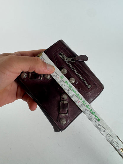Vintage Balenciaga city leather wallet purple