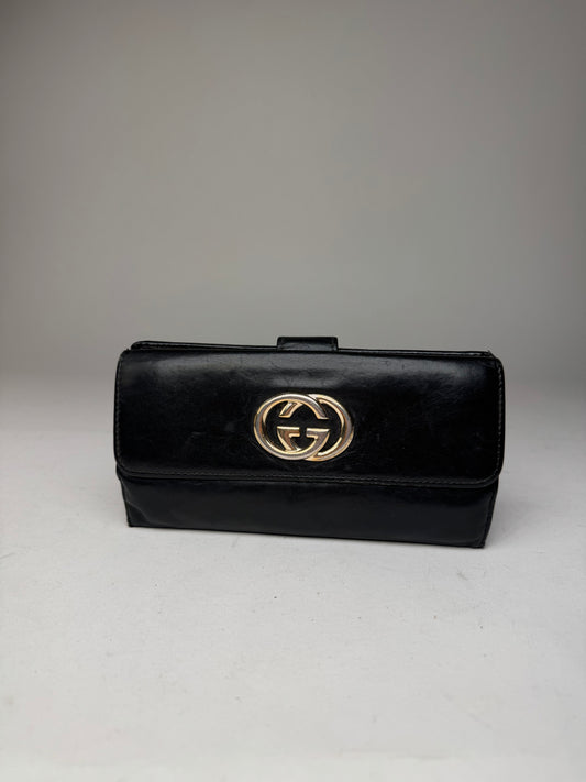 Vintage Gucci Marmont Leather Wallet Black
