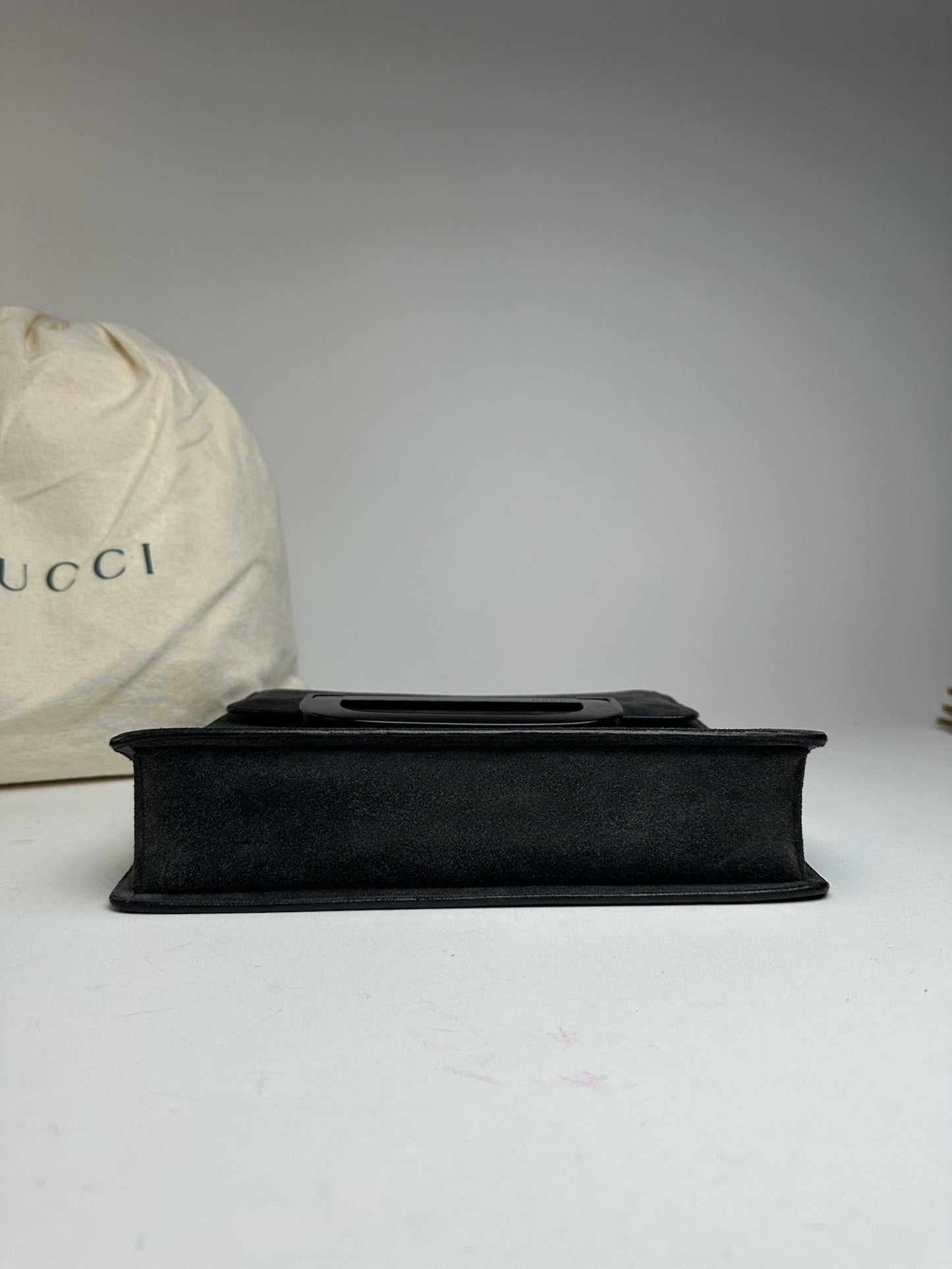 Sac vintage en cuir suédé Gucci gris