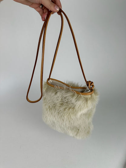 Vintage Courreges Fur Bag White