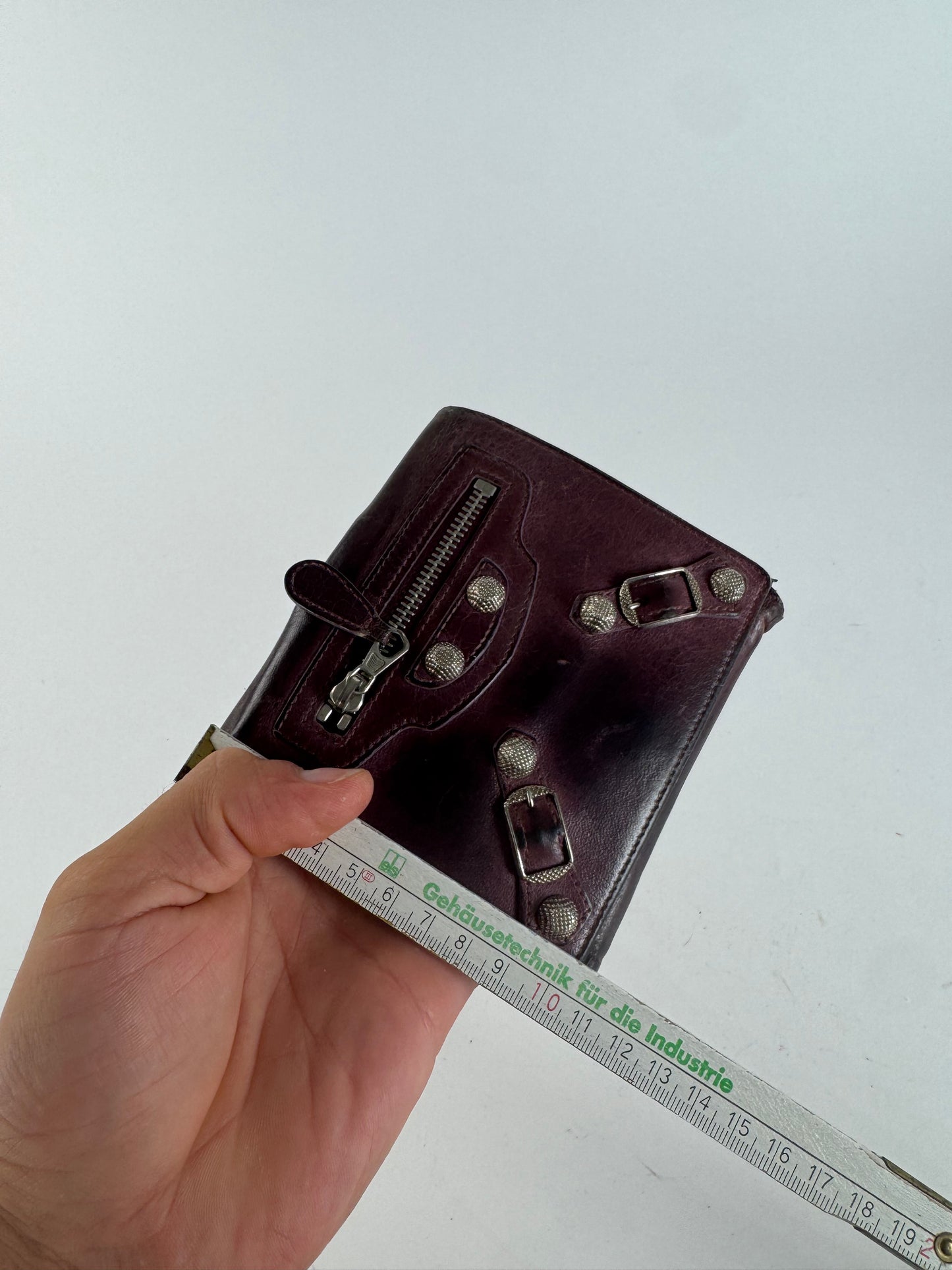 Vintage Balenciaga city leather wallet purple