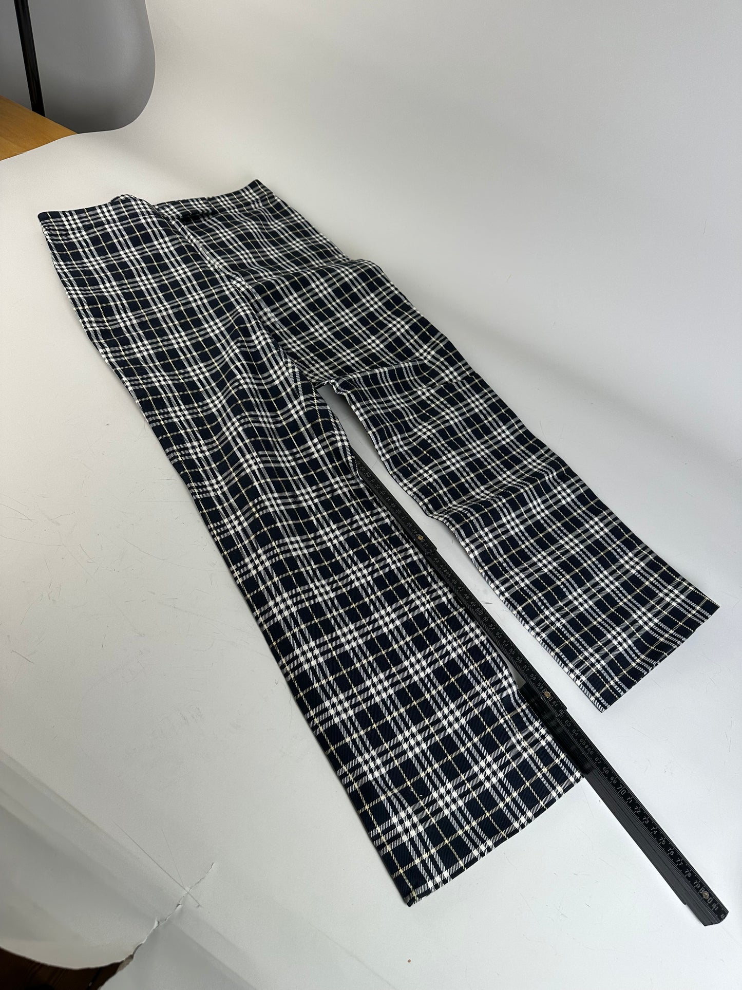 Vintage Burberry Check Trousers Navy Yellow S