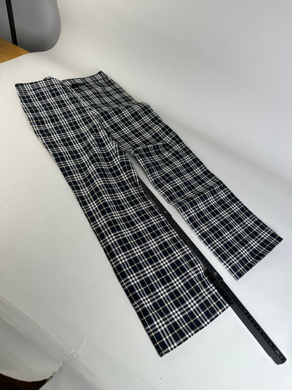 Vintage Burberry Check Trousers Navy Yellow S