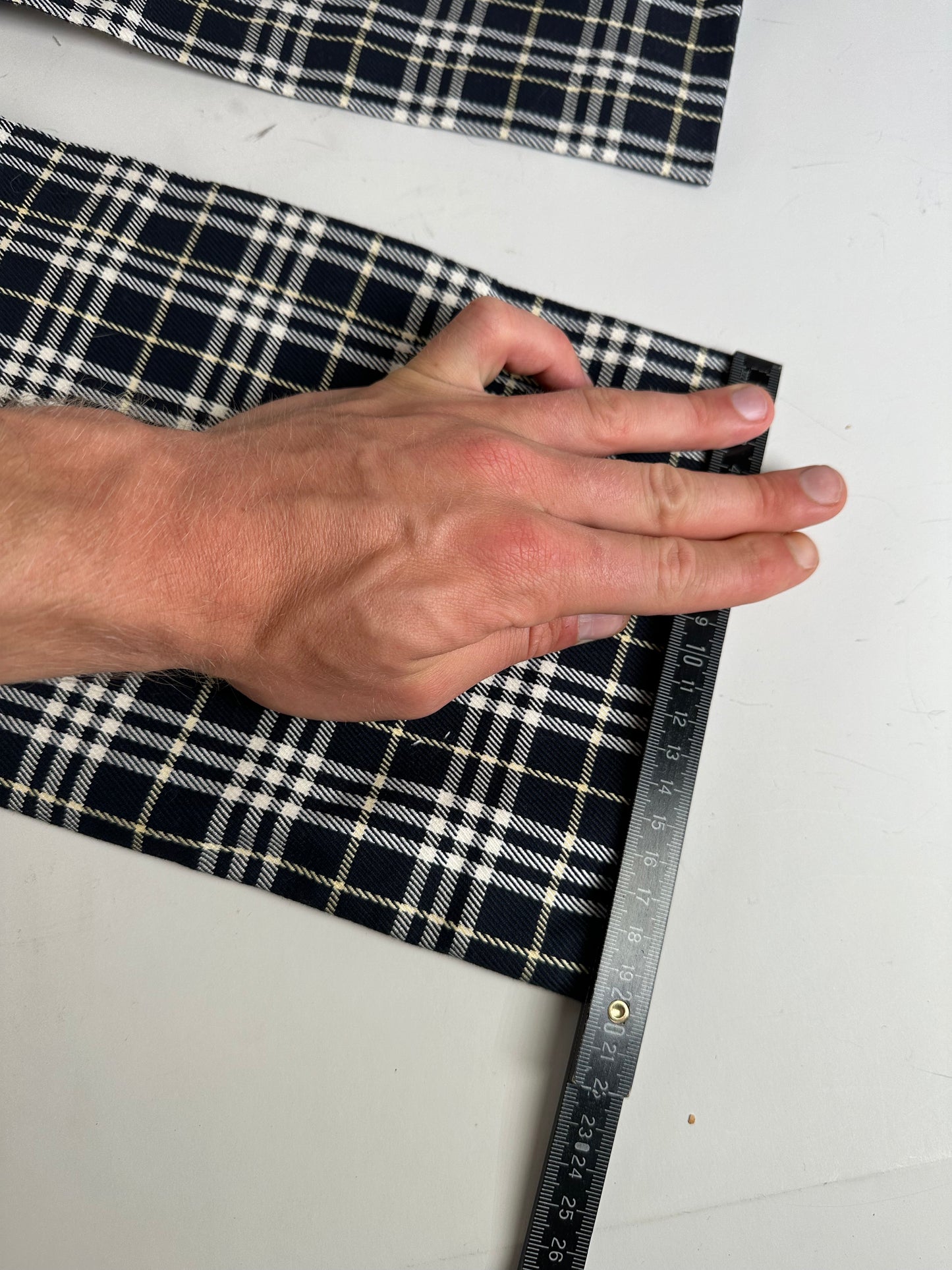 Vintage Burberry Check Trousers Navy Yellow S