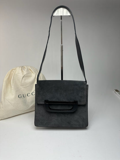 Sac vintage en cuir suédé Gucci gris