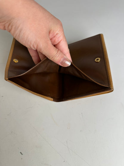 Vintage Loewe Grained Leather Wallet Tan Gold