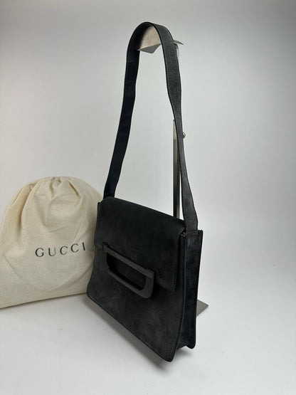 Sac vintage en cuir suédé Gucci gris