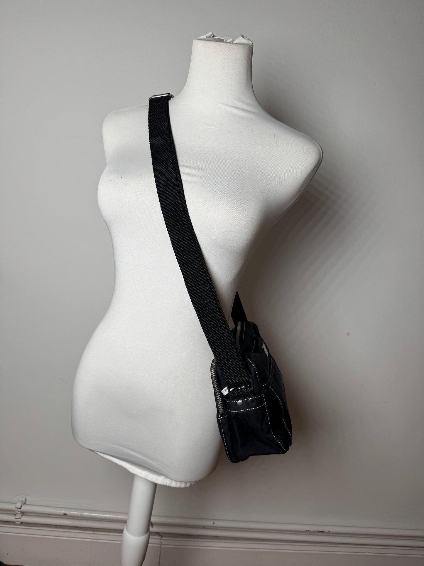 Vintage Courreges Polyester crossbody Bag black