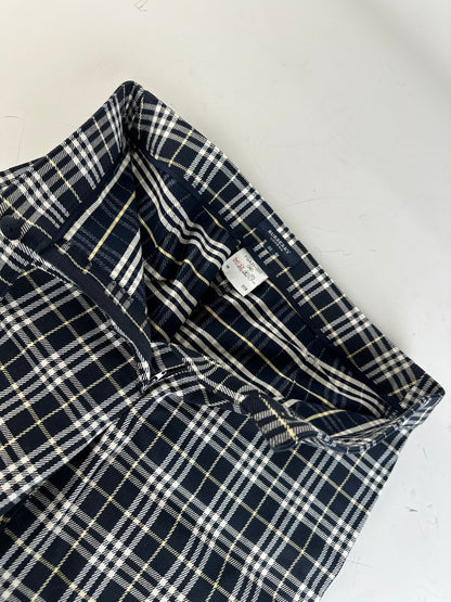 Vintage Burberry Check Trousers Navy Yellow S