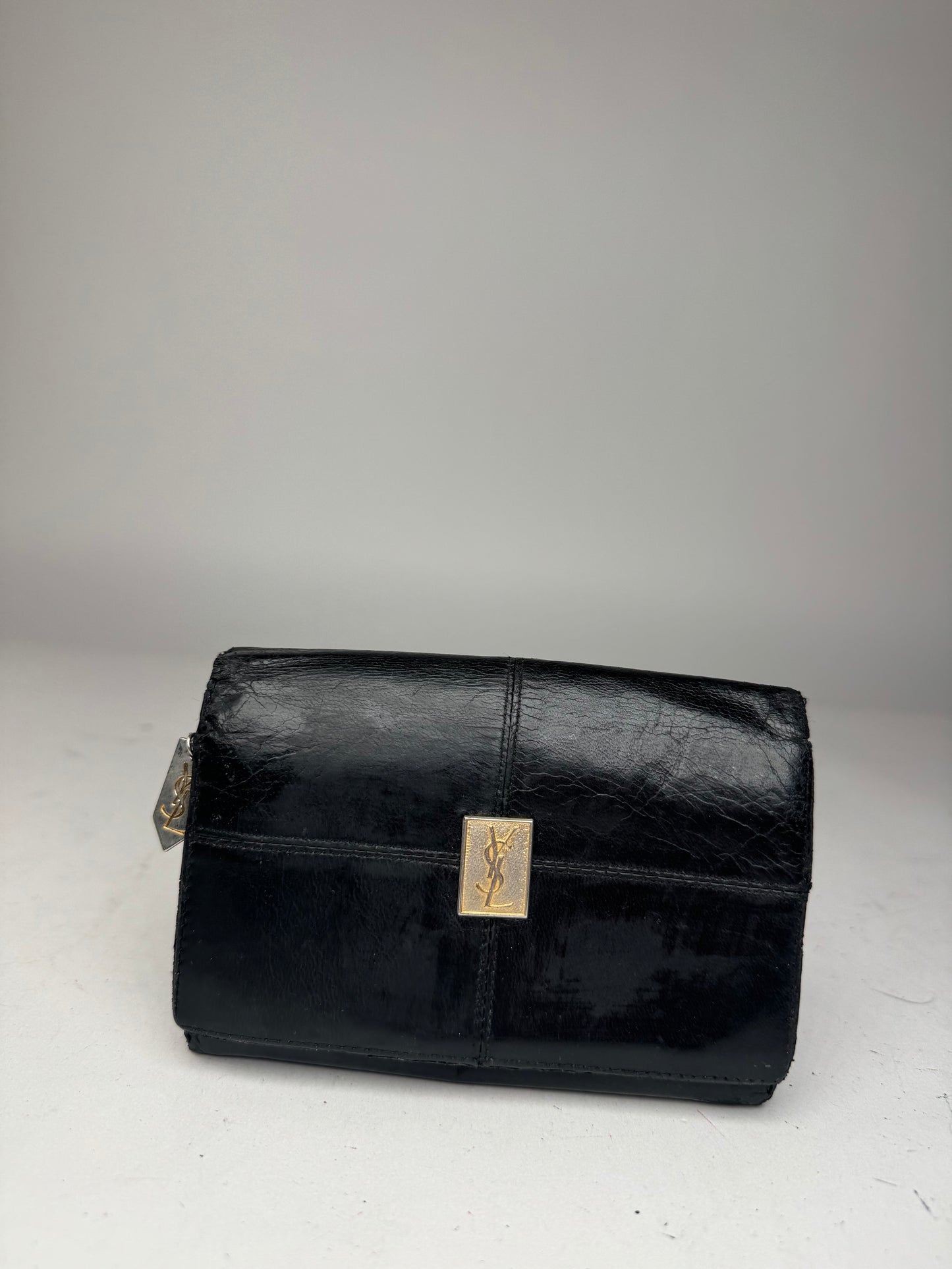 Vintage Yves Saint Lauren Leather Wallet Black