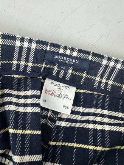 Vintage Burberry Check Trousers Navy Yellow S