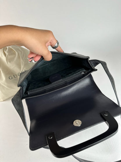 Sac vintage en cuir suédé Gucci gris