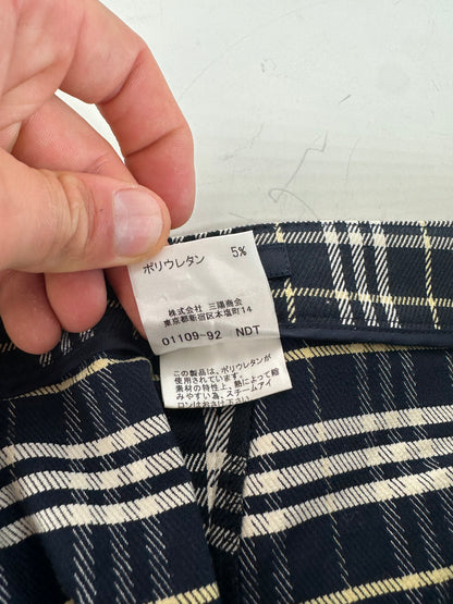 Vintage Burberry Check Trousers Navy Yellow S