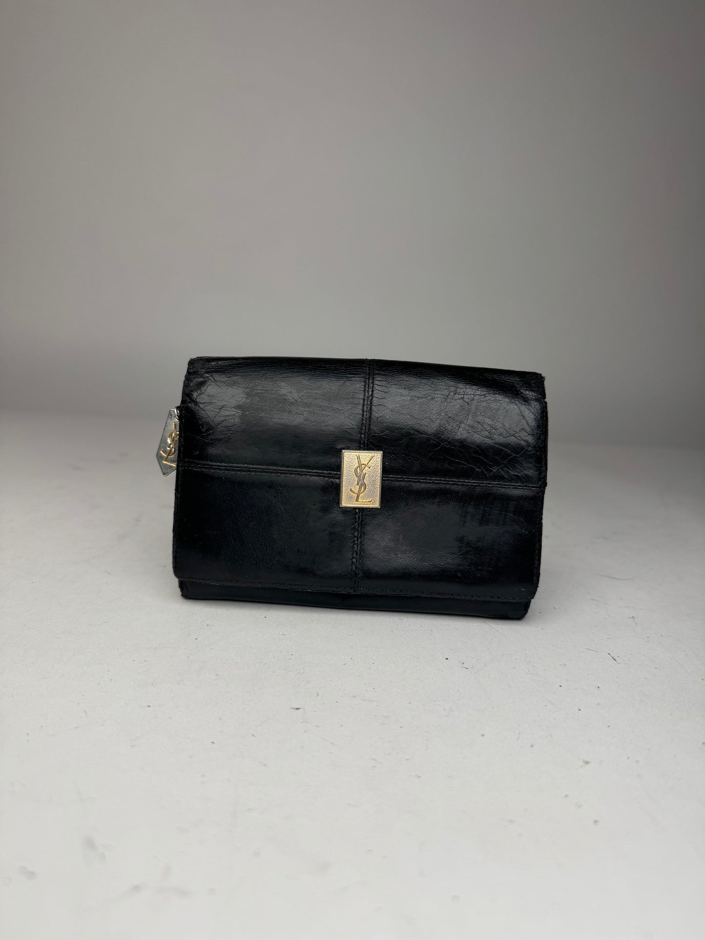 Vintage Yves Saint Lauren Leather Wallet Black