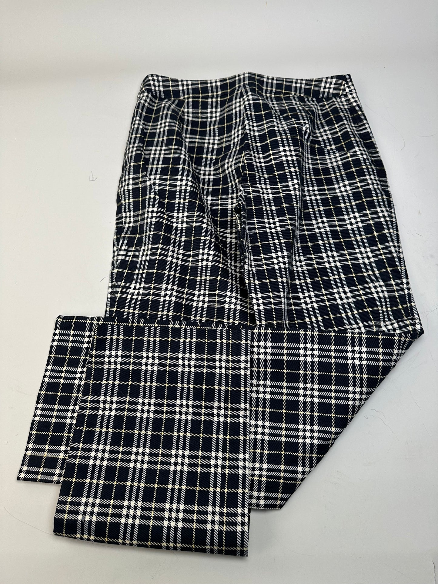 Vintage Burberry Check Trousers Navy Yellow S