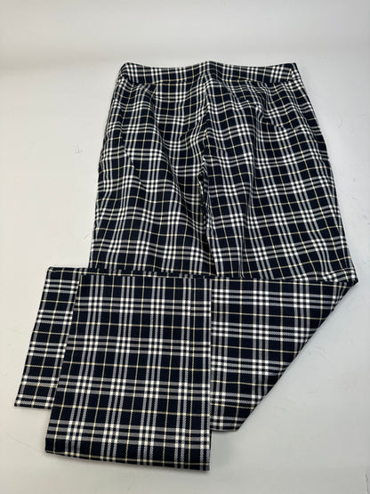 Vintage Burberry Check Trousers Navy Yellow S