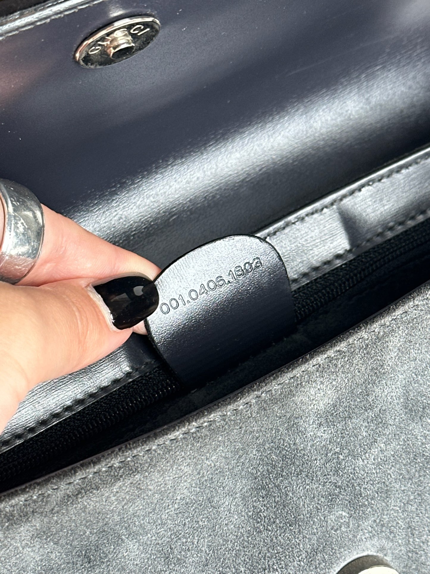 Sac vintage en cuir suédé Gucci gris