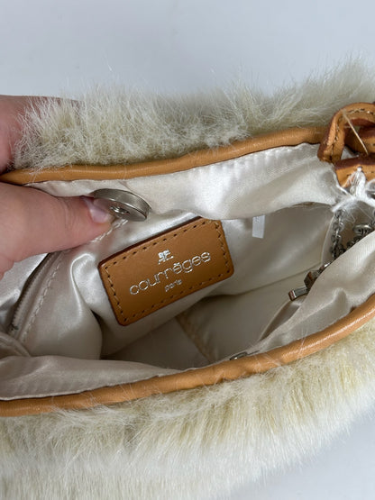 Vintage Courreges Fur Bag White
