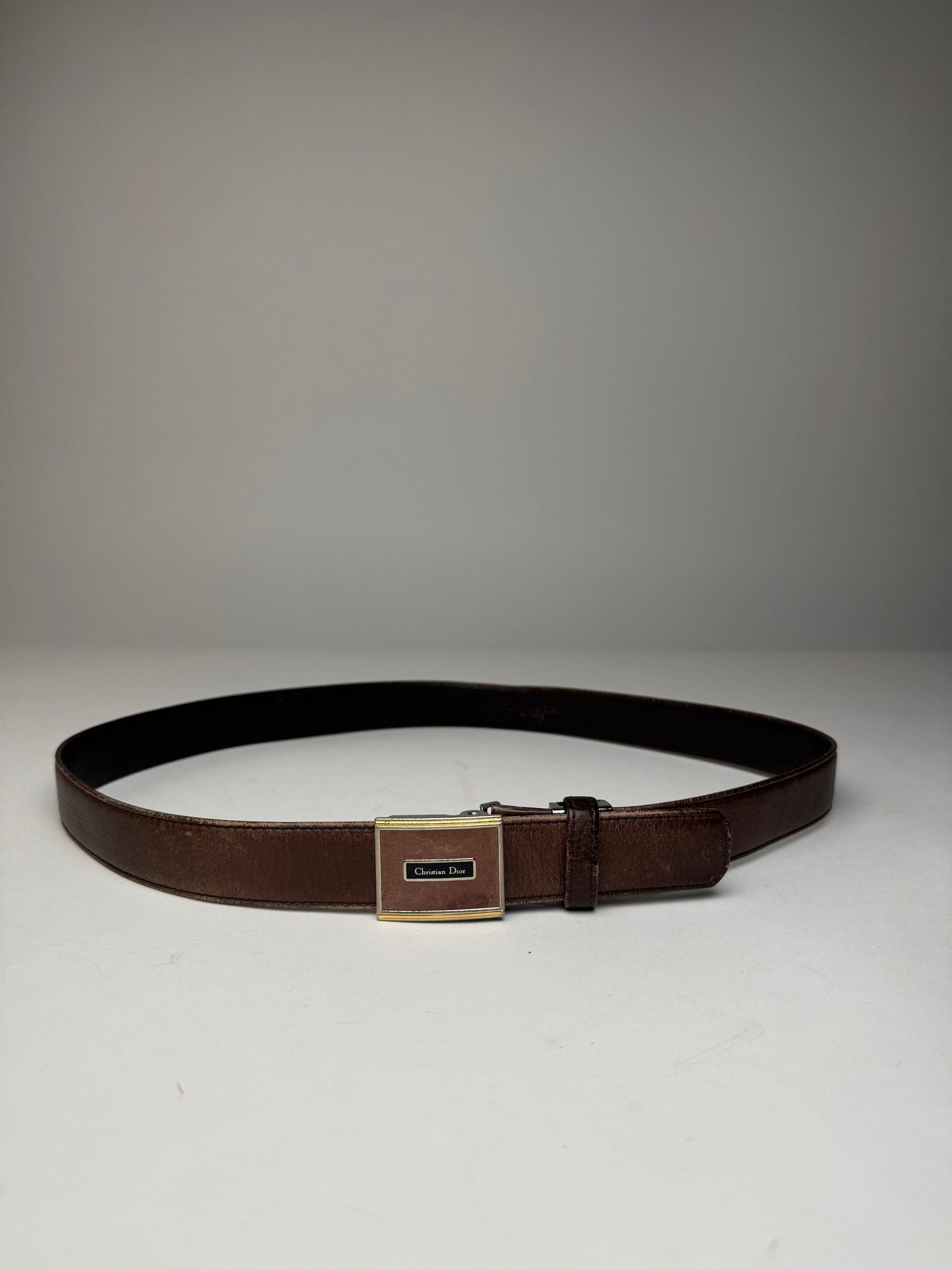 Vintage Dior Leather Belt Brown
