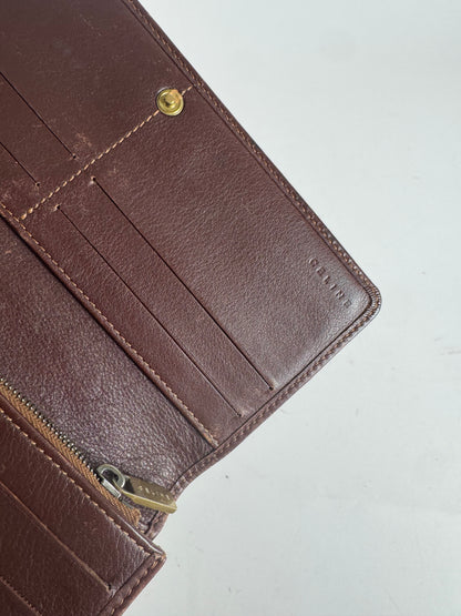 Vintage Celine Paris Monogram Denim Leather wallet