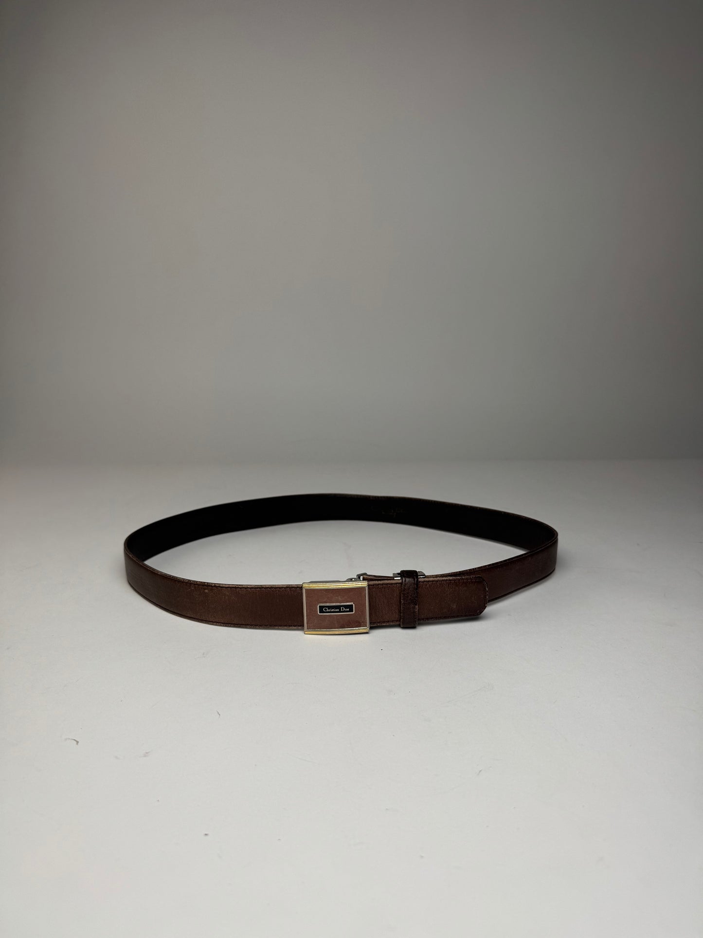 Vintage Dior Leather Belt Brown