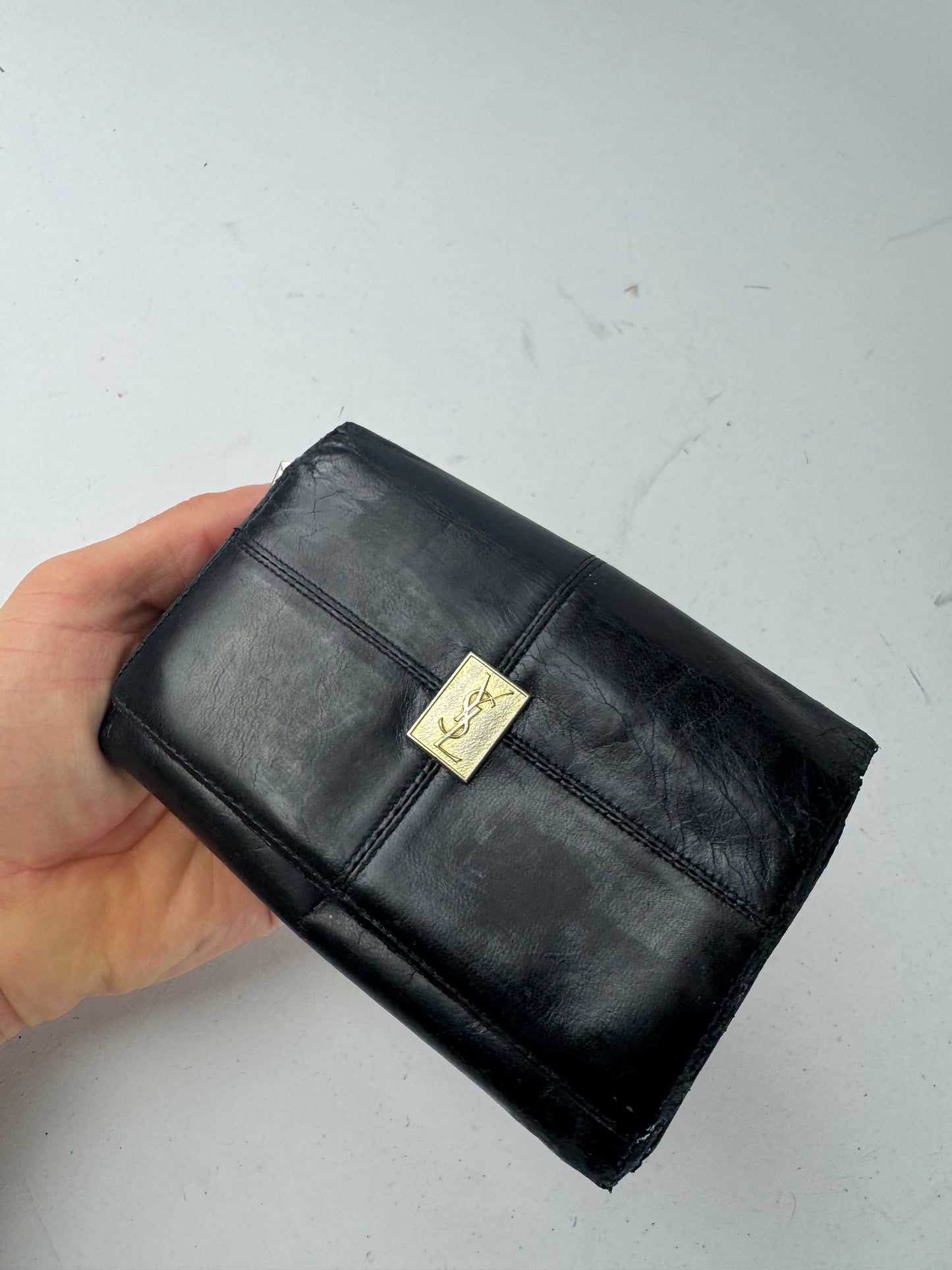 Vintage Yves Saint Lauren Leather Wallet Black
