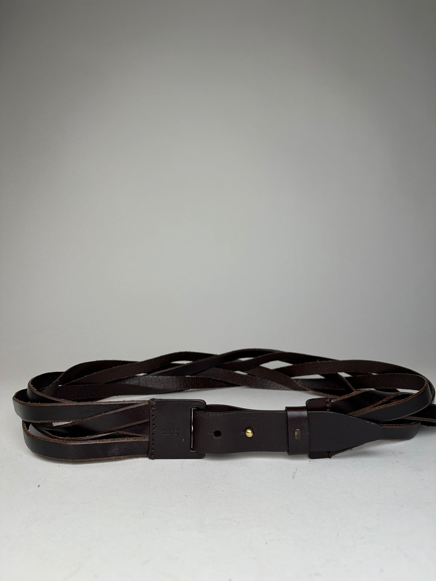 Vintage Gucci Twisted Leather Belt Brown