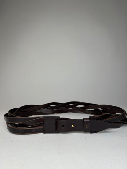 Vintage Gucci Twisted Leather Belt Brown