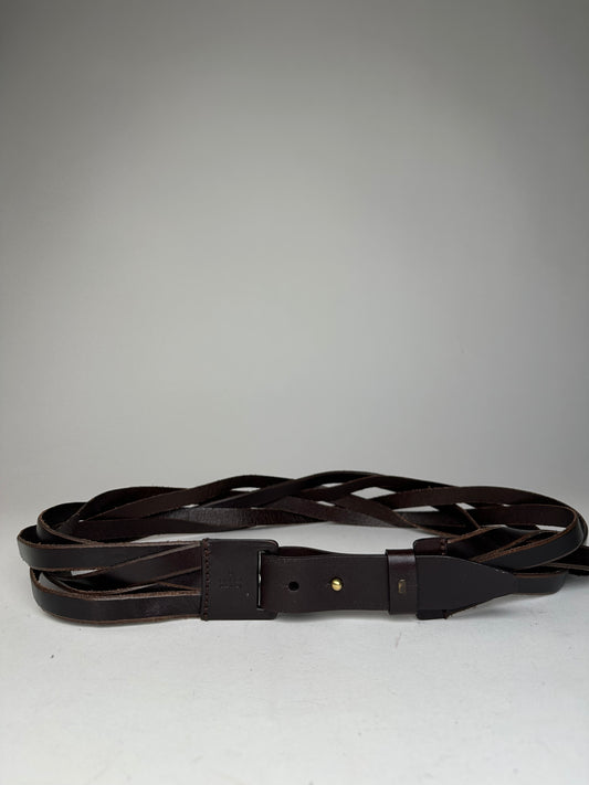 Vintage Gucci Twisted Leather Belt Brown